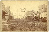 Main Street and Tarrant County Courthouse, circa 1883, by A.R. Mignon (018-055-527)