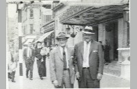 Fred and Bert in front of Gresham Hotel in Dublin (008-004-113)