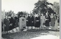 Hattie Stephens and Daughters of 1812 at cemetery (008-028-113)