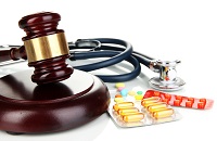 Gavel and medicine