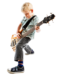 boy with bass guitar