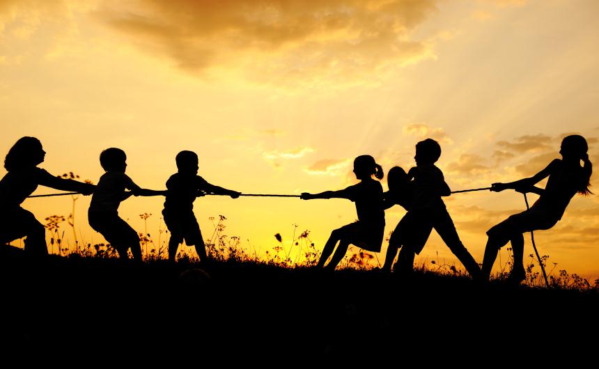 Children Playing tug-o-war