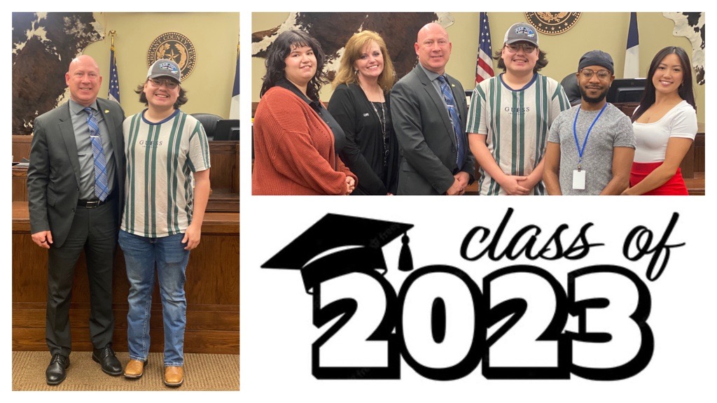 Photo of Judge with Goodwill Workforce Development Graduate and a group with Judge, court staff and Goodwill Staffphoto