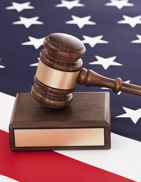 Photo of gavel and USA flag