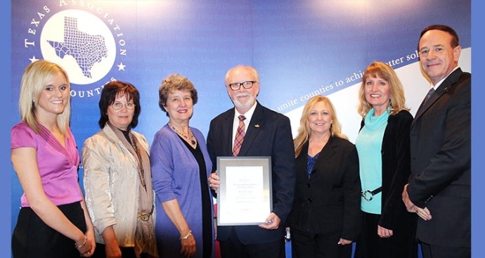 Staff accepting award