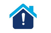 Poperty Fraud Alert house with exclamation point icon